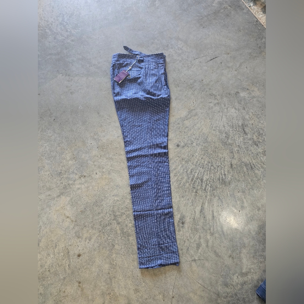 Ralph Lauren Size 34 Spring Blue/cream Pants - Picture 3 of 12